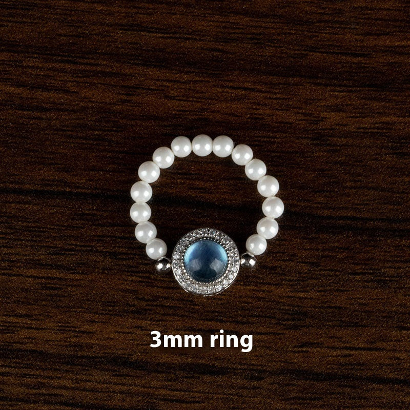 The Aquamarine Silver Pearl Bracelet Is Light Luxury And Niche