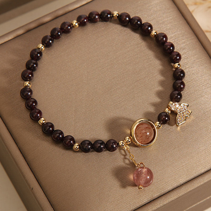 Red Rock Butterfly Pendant Women Bracelet