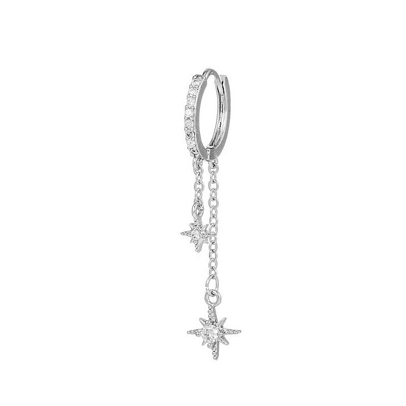 Summer High-grade Eight Awn Star Zircon Earrings For Women